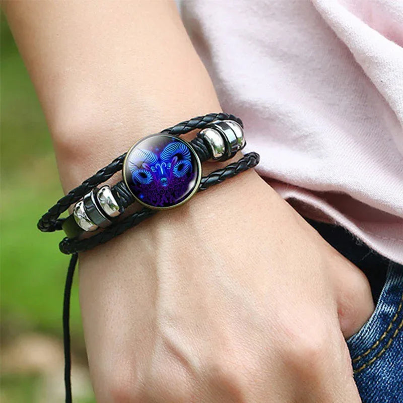 luminous zodiac bracelet glow in dark astrology jewelry