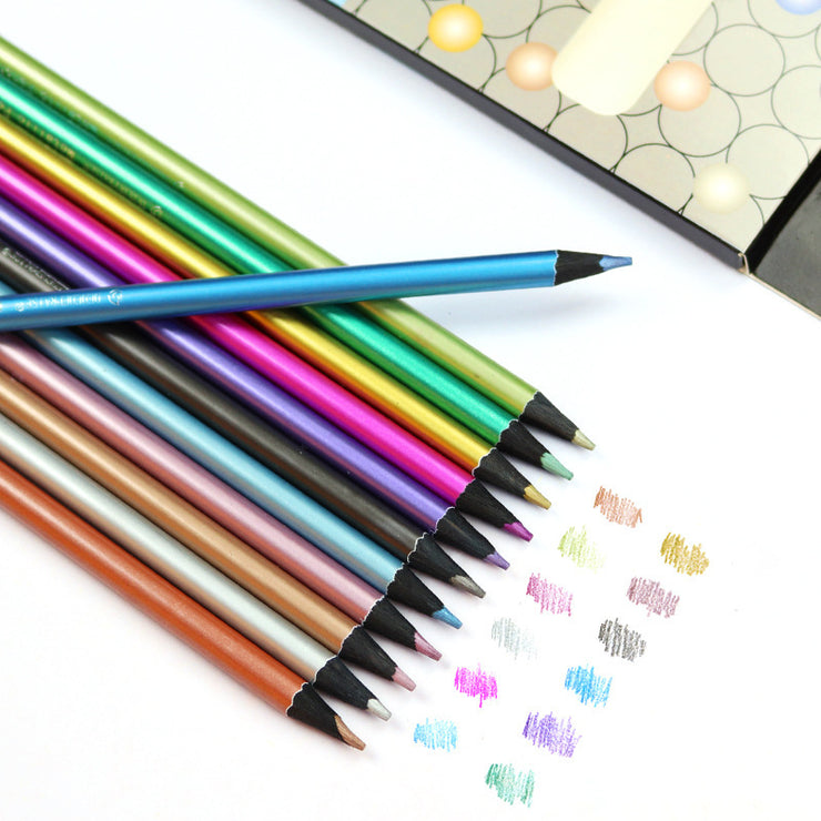Crayons de Couleur Métalliques12 Couleurs