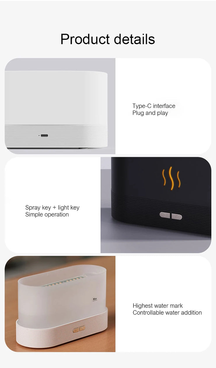 Kinscoter Aroma Diffuser Air Humidifier Ultrasonic Cool Mist Maker Fogger Led Essential Oil Flame Lamp Difusor.Kinscoter Aroma Diffuser Humidificateur d' air Ultrasonic Cool Mist Maker Fogger Fogger Lamp Lamp Difusor.