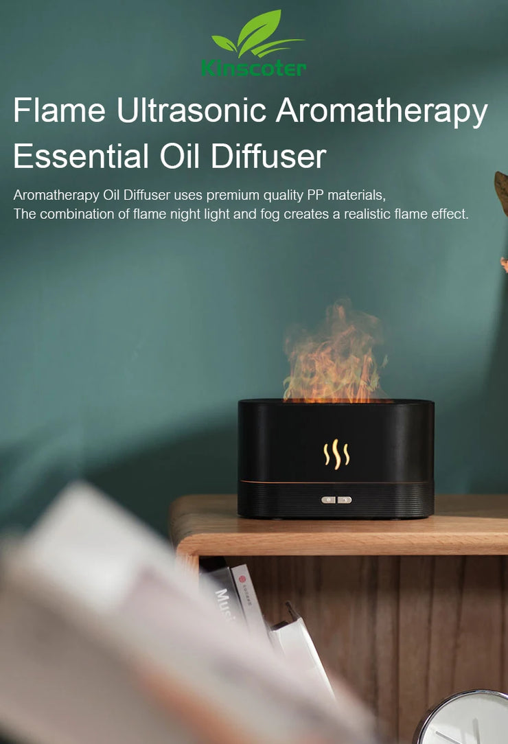 Kinscoter Aroma Diffuser Air Humidifier Ultrasonic Cool Mist Maker Fogger Led Essential Oil Flame Lamp Difusor.Kinscoter Aroma Diffuser Humidificateur d' air Ultrasonic Cool Mist Maker Fogger Fogger Lamp Lamp Difusor.