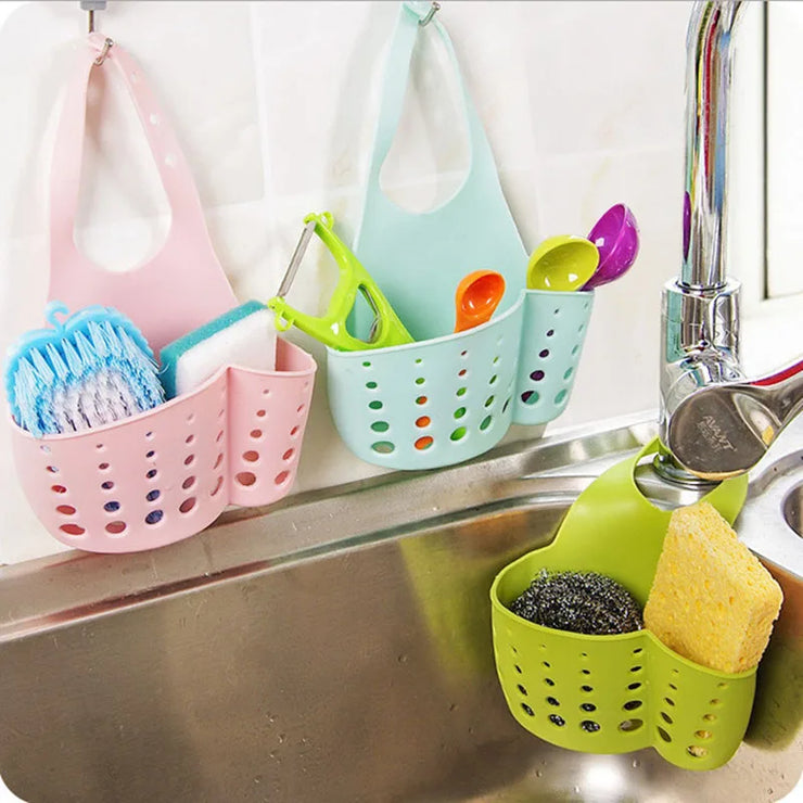 Kitchen Sink Holder Hanging Drain Basket Adjustable Soap Sponge Shelf Organizer Bathroom Faucet Holder Rack Kitchen Accessories.porte-évier de cuisine porte-évier suspendu Panier-étanchéité Organisateur d'éponge d'éponge Salle de bain porte-éponge.