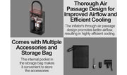 Xiaomi Mijia Portable Air Compressor 2/2D Digital Tire Inflator Electric Air Pump With LED Lamp for Car Motorcycles Bicycles. Xiaomi Mijia Portable Air Compressor 2/2D Digital Tire Inflator Pompe à air électrique avec lampe LED pour motos.