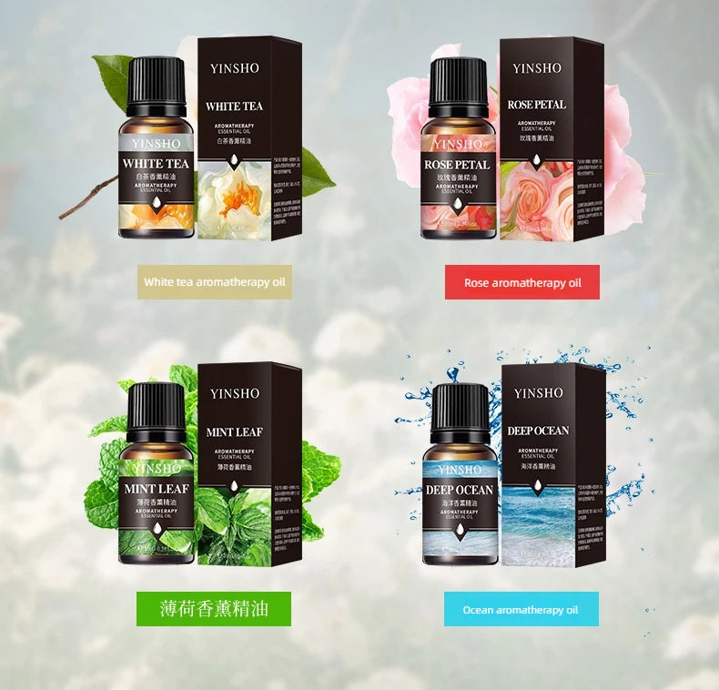 17 Flavors 10ml Essential Oils For Aroma Diffuser AirHumidifier Home Water-soluble Lavender Rose Eucalyptus  White Peach Oolong  17 Saveurs 10ml Huiles essentielles pour diffuseur d'arôme AirHumidifier Home Lavande soluble Rose Eucalyptus White Peach Oolo