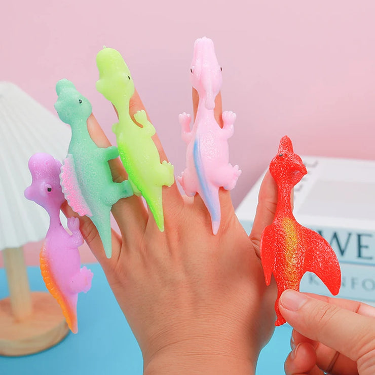 Lot 10 Dinosaures Catapulte à Doigt Jouets Amusants Enfant
