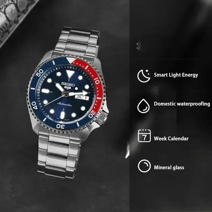 Seiko 5 Sports Montre Automatique Originale, Acier Inoxydable, Étanche
