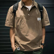 T-shirt Chemise Homme Été Style Décontracté Poche Grande Taille
