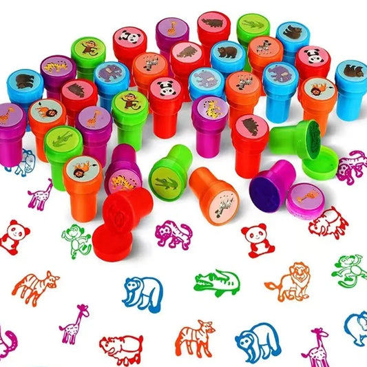 10pcs Assorted Stamps pour enfants Self-ink Stamps Enfants Stamps Smiley Face Sealbooking Diy Painting Photo Album Decor