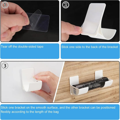 2/8pcs Trash Bags Shelf Holder Wall Mounted Plastic Bag Film Container DispenserGarbage Bag Storage Box Organizer For Kitchen.20/2pcs Trash Bags porte-étagère mur Monté film plastique film de poche Dispenser Dispenser Dispanage Bag Stockage Box Organisat