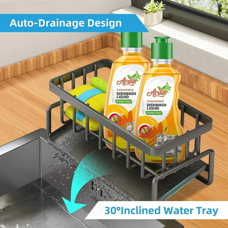 Kitchen Sink Drain Rack Organizer Sponge Storage Faucet Holder Soap Drainer Dishcloth Towel Rack Kitchen Sink Organizer. Organisateur de rangement d'éponge .