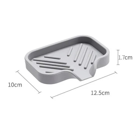 Sink Silicone Tray With Drain Soap Sponge Storage Holder Countertop Sink Scrubber Brush Soap Storage Rack Kitchen Organizer.Plateau en silicone évier avec porte-soupe de drainage porte-sorfière porte-éponge porte-éclaboussures en éclaboussures Brosse-soup