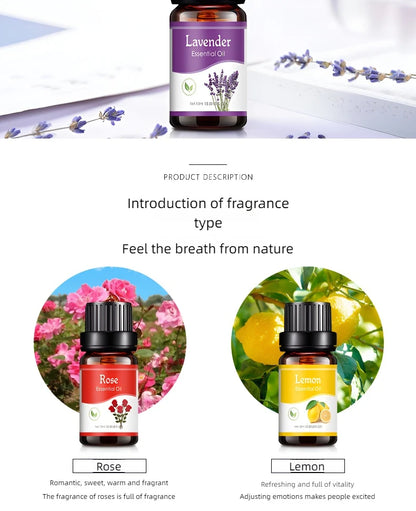 18 Flavors Essential Oils for Aroma Diffuser Air Humidifier Home Water-soluble 10ml Air Freshener Scents Fragrance Oil Perfume.18 saveurs Huiles essentielles pour diffuseur d'arôme Humidificateur d'air Home 10ml Air-soluble Air Freshener parfums .