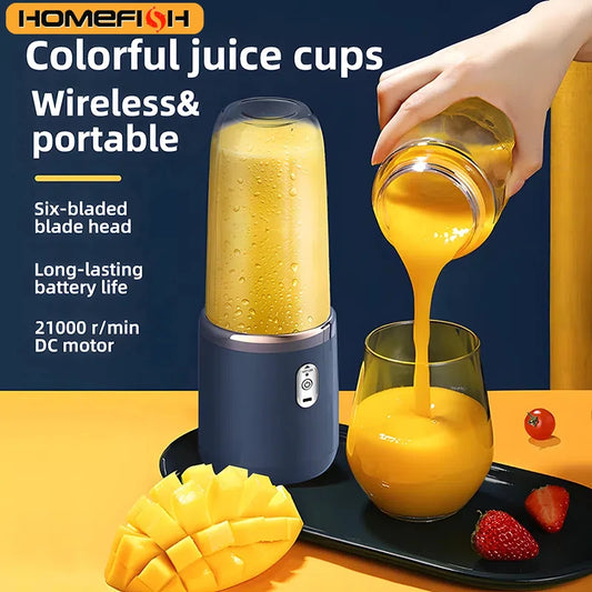 Portable Juicer Blender 400ml Electric Fruit Juicer USB Charging Lemon Orange Fruit Juicing Cup Smoothie Blender Machine 2cups.Juicer portable Blender 400ml Juicer de fruits électriques USB Chargé citron Orange Juicing Cup Smoothie Blender Machine 2cups.