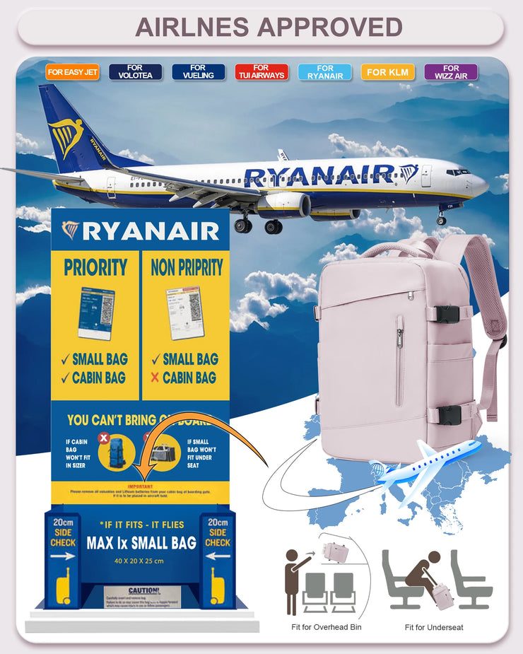 Sac à Dos Cabine Ryanair Voyage & Ordinateur