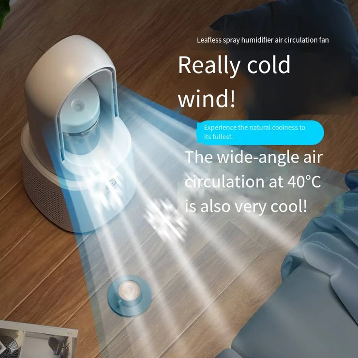 Ventilateur Sans Pale Portable Rafraîchisseur d’Air LED pour Bureau & Chambre