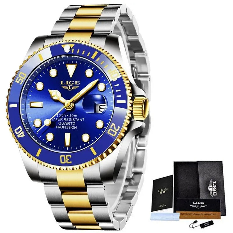 Montre Homme LIGE Luxe Étanche 30ATM Quartz