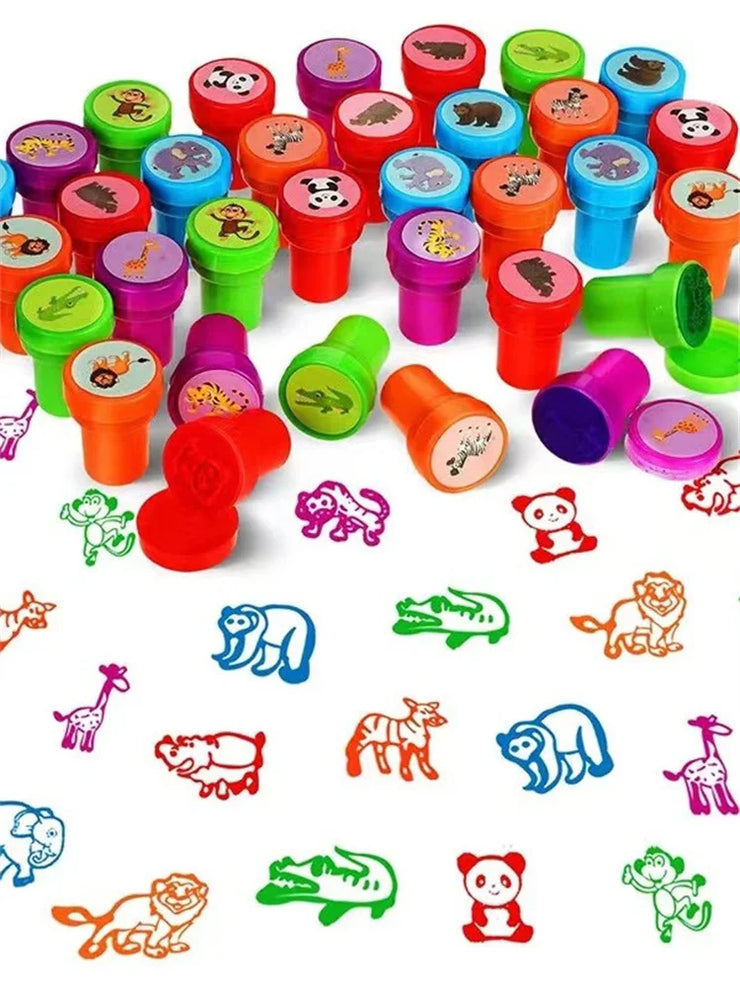 10pcs Assorted Stamps pour enfants Self-ink Stamps Enfants Stamps Smiley Face Sealbooking Diy Painting Photo Album Decor
