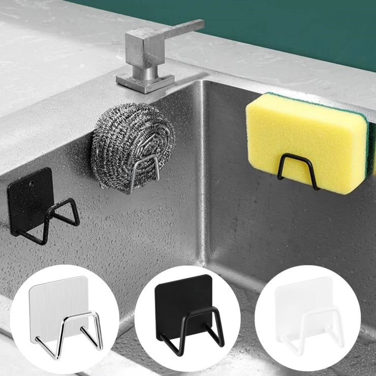 Support Éponge Cuisine Acier Inoxydable Auto-Adhésif