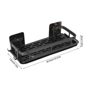 Space-Saving Kitchen Sink Organizer, Wall-Mounted Drain Rack with Drip Tray, 2 Hooks, Aluminum and Plastic Design for Neat and D.Organisateur d'évier de cuisine peu encombrant, rack de drainage mural avec bac à goutte, 2 crochets, design en aluminium.