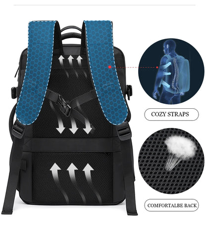 BANGE Travel Backpack Men Business Backpack School Expandable USB Bag Large Capacity 17.3 Laptop Waterproof Fashion Backpack.BANGE Travel Backpack Hommes Backpack School Sac USB Expansible Grande capacité 17,3 Laptop Waterproof Fashion Backpack.