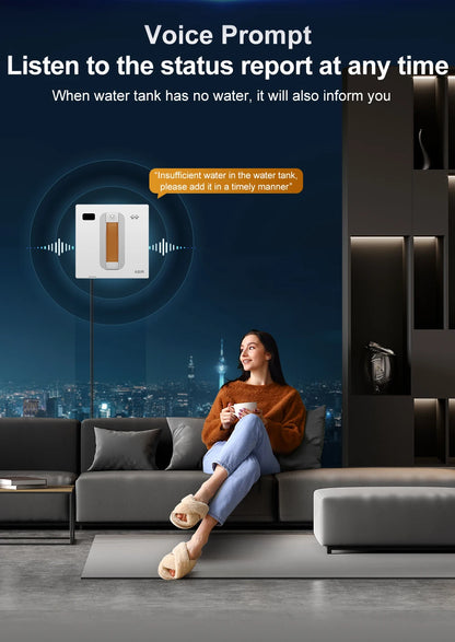 ABIR WD8 Robot Window Vacuum Cleaner,Dual Water Spray,Laser Sensor,Smart Home Glass Wall Wet Dry Cleaning ,APP&Remote Control.ABIR WD8 Robot Window Vacuum Cleaner, Dual Water Spray, Capteur laser, Nettoyage sec mural à sec en verre domestique intelligent,