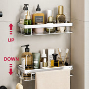 Étagère de Salle de Bain Murale Sans Perçage Aluminium