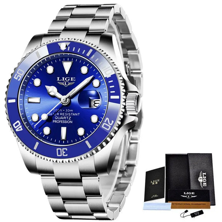 Montre Homme LIGE Luxe Étanche 30ATM Quartz