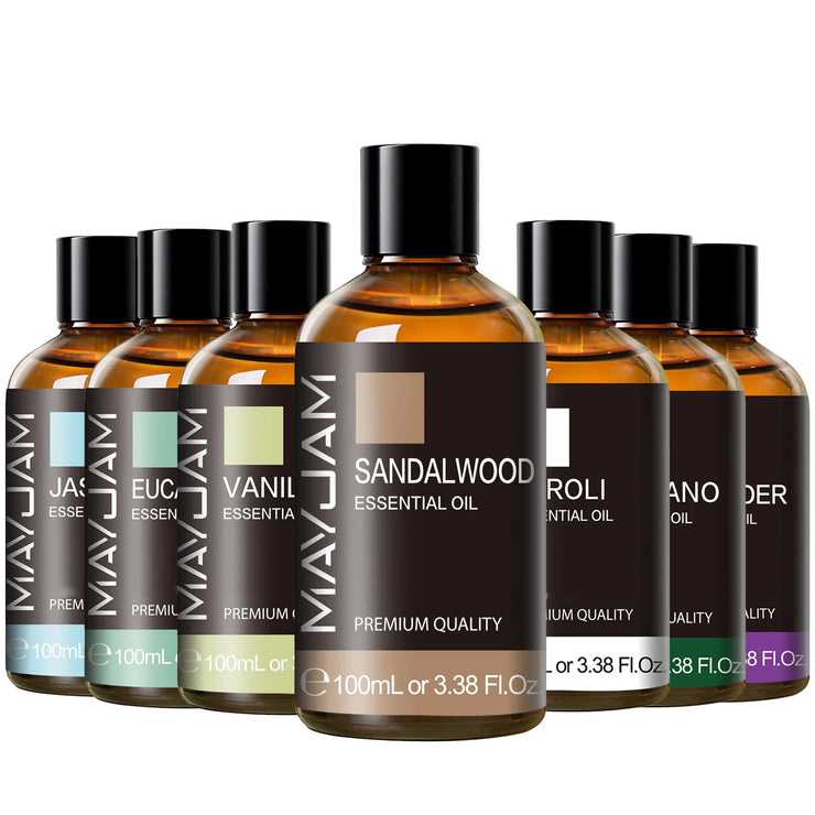 MAYJAM 1PCS 100ML Essential Oil with Dropper Sandalwood Lavender Eucalyptus Vanilla Aroma Oil For Humidifier Scent Candle Burner huile essentielle MAYJAM 1PCS 100ML avec huile de chandelier de lavande églucalyptus huile de vanille pour humidificateur brûl
