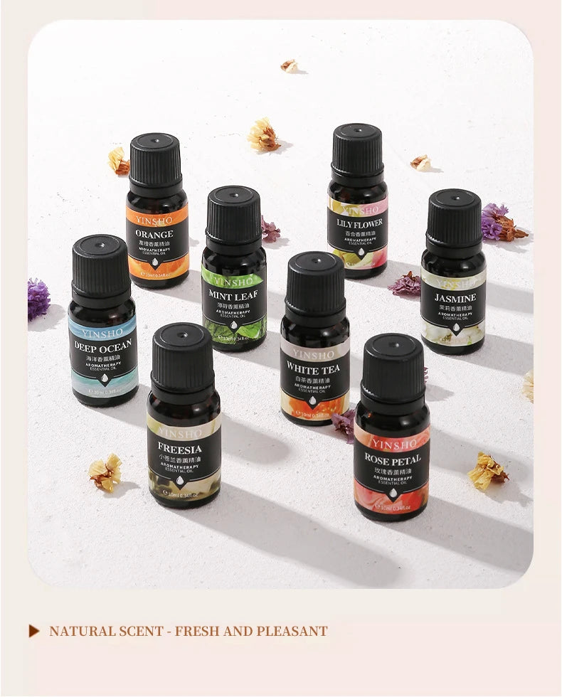 17 Flavors 10ml Essential Oils For Aroma Diffuser AirHumidifier Home Water-soluble Lavender Rose Eucalyptus  White Peach Oolong  17 Saveurs 10ml Huiles essentielles pour diffuseur d'arôme AirHumidifier Home Lavande soluble Rose Eucalyptus White Peach Oolo