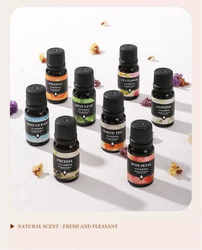 17 Flavors 10ml Essential Oils For Aroma Diffuser AirHumidifier Home Water-soluble Lavender Rose Eucalyptus  White Peach Oolong  17 Saveurs 10ml Huiles essentielles pour diffuseur d'arôme AirHumidifier Home Lavande soluble Rose Eucalyptus White Peach Oolo