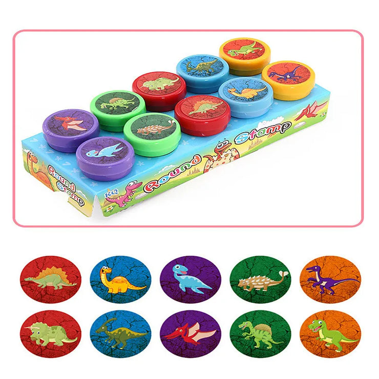 10pcs Assorted Stamps pour enfants Self-ink Stamps Enfants Stamps Smiley Face Sealbooking Diy Painting Photo Album Decor