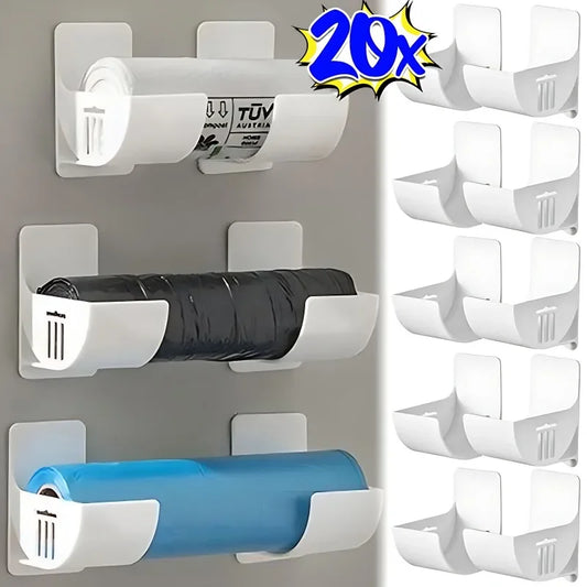2/8pcs Trash Bags Shelf Holder Wall Mounted Plastic Bag Film Container DispenserGarbage Bag Storage Box Organizer For Kitchen.20/2pcs Trash Bags porte-étagère mur Monté film plastique film de poche Dispenser Dispenser Dispanage Bag Stockage Box Organisat
