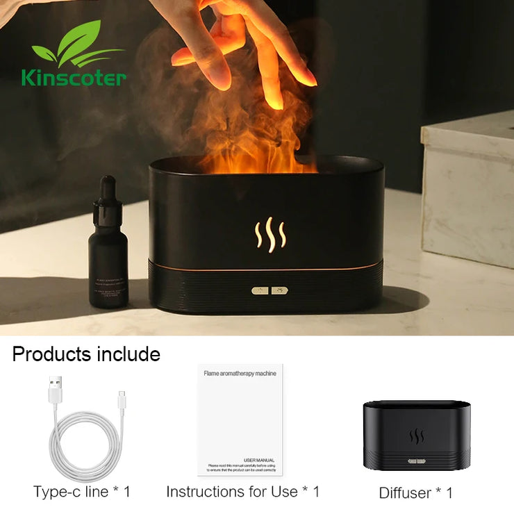 Kinscoter Aroma Diffuser Air Humidifier Ultrasonic Cool Mist Maker Fogger Led Essential Oil Flame Lamp Difusor.Kinscoter Aroma Diffuser Humidificateur d' air Ultrasonic Cool Mist Maker Fogger Fogger Lamp Lamp Difusor.