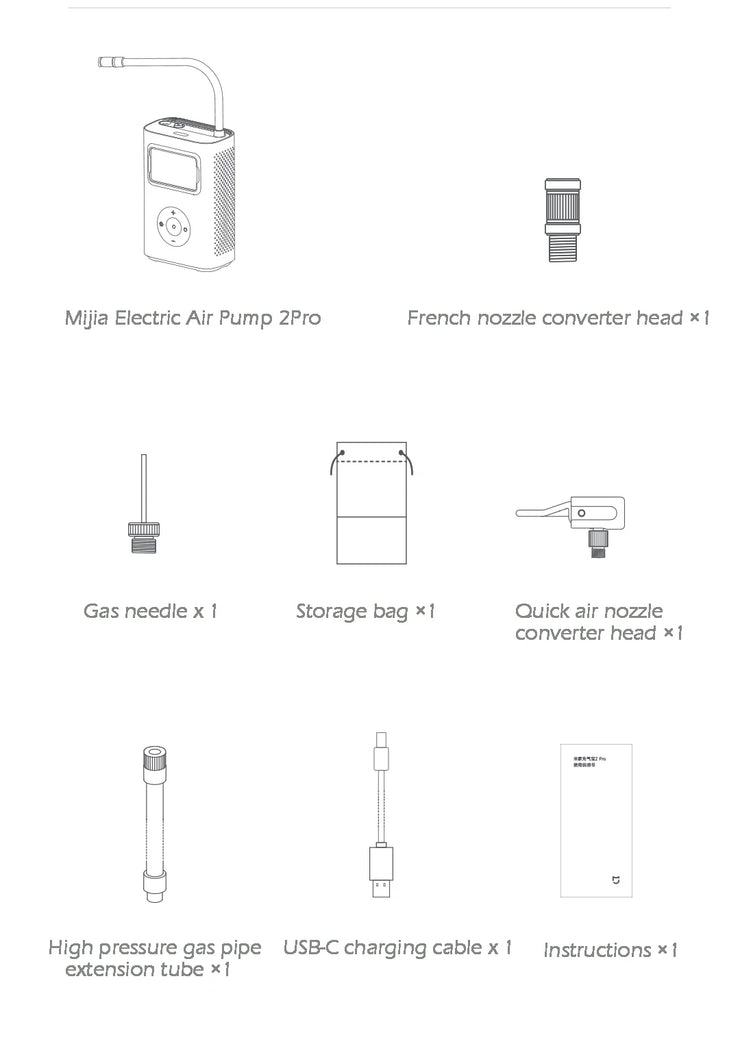 Xiaomi Mijia Air Pump 2Pro Portable Electric Air Compressor Mi Inflatable Treasure 150psi High Pressure Motorcycle Car Soccer.Xiaomi Mijia Air Pump 2Pro Compresseur d' air électrique portable Mi Trésor gonflable 150psi Haute pression Motorcycle Soccer