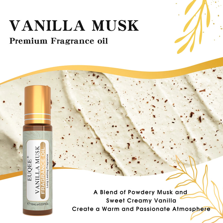 EUQEE 10ml Premium Men's Fragrance Oil For Car Diffuser Aromatherapy Vanilla Musk Leather Amber Romance Aroma Essential Oils.Huile de parfum pour hommes haut de gamme EUQEE 10ml pour l'aromathérapie de diffuseur de voiture Vanilla Musk Cuir Amber Romance