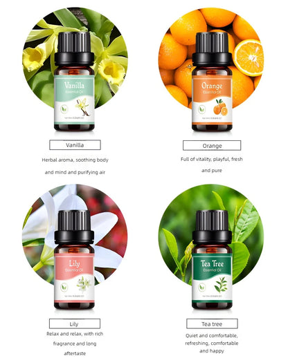 18 Flavors Essential Oils for Aroma Diffuser Air Humidifier Home Water-soluble 10ml Air Freshener Scents Fragrance Oil Perfume.18 saveurs Huiles essentielles pour diffuseur d'arôme Humidificateur d'air Home 10ml Air-soluble Air Freshener parfums .