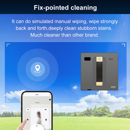 ABIR WD8 Robot Window Vacuum Cleaner,Dual Water Spray,Laser Sensor,Smart Home Glass Wall Wet Dry Cleaning ,APP&Remote Control.ABIR WD8 Robot Window Vacuum Cleaner, Dual Water Spray, Capteur laser, Nettoyage sec mural à sec en verre domestique intelligent,