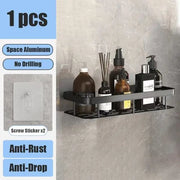 Étagère de Salle de Bain Murale Sans Perçage Aluminium
