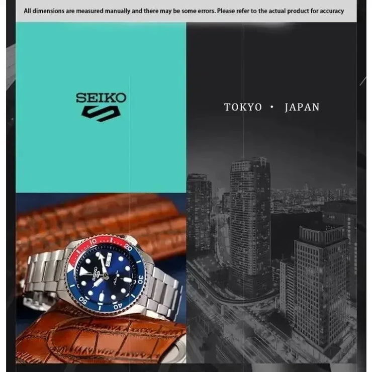 Seiko 5 Sports Montre Automatique Originale, Acier Inoxydable, Étanche
