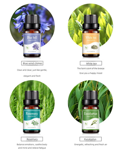 18 Flavors Essential Oils for Aroma Diffuser Air Humidifier Home Water-soluble 10ml Air Freshener Scents Fragrance Oil Perfume.18 saveurs Huiles essentielles pour diffuseur d'arôme Humidificateur d'air Home 10ml Air-soluble Air Freshener parfums .