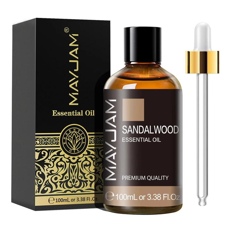 MAYJAM 1PCS 100ML Essential Oil with Dropper Sandalwood Lavender Eucalyptus Vanilla Aroma Oil For Humidifier Scent Candle Burner huile essentielle MAYJAM 1PCS 100ML avec huile de chandelier de lavande églucalyptus huile de vanille pour humidificateur brûl