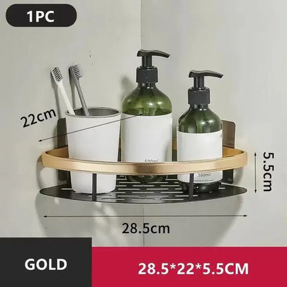 Bathroom Shelf No Drill Wall Mounted Shampoo Bottle Shower Corner Rack Toilet Storage Rack Aluminum Bathroom Kitchen Accessories. Acce Salle de bain Pas de mur de forage Bottle Shower Bottle Bottle Coin Toilet Rangement Rack Salle de bain Aluminium Access