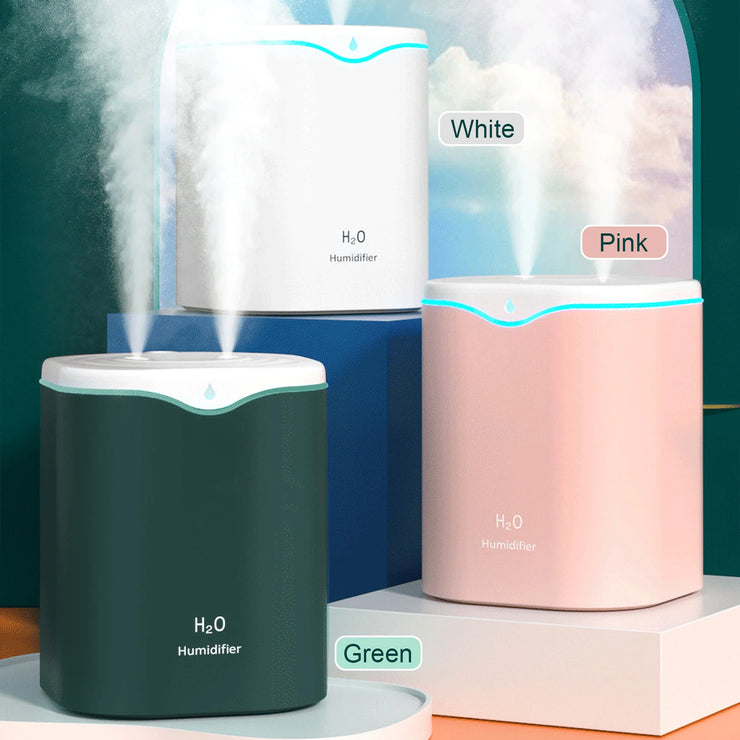 Humidificateur Portable 2L Double Jet LED Silencieux
