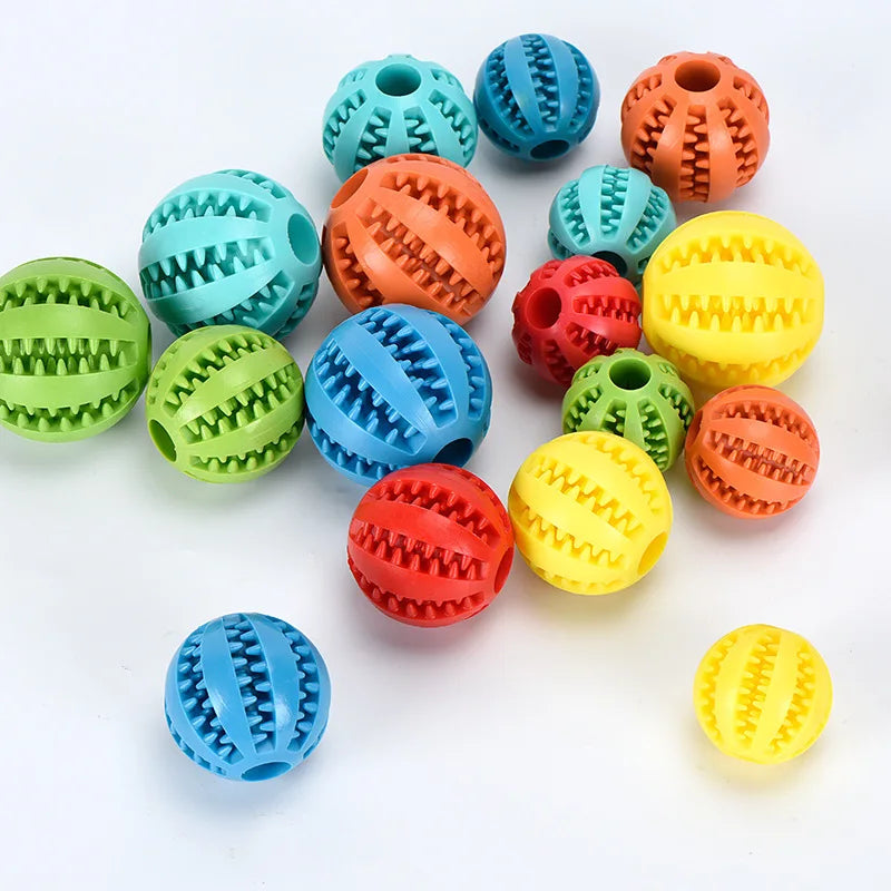 Balles en caoutchouc interactives Puppy Toys Pet Toys Pet Tooth Cleaning Ball Cats Pets Food Treat Feeder Silicon Balls Toy