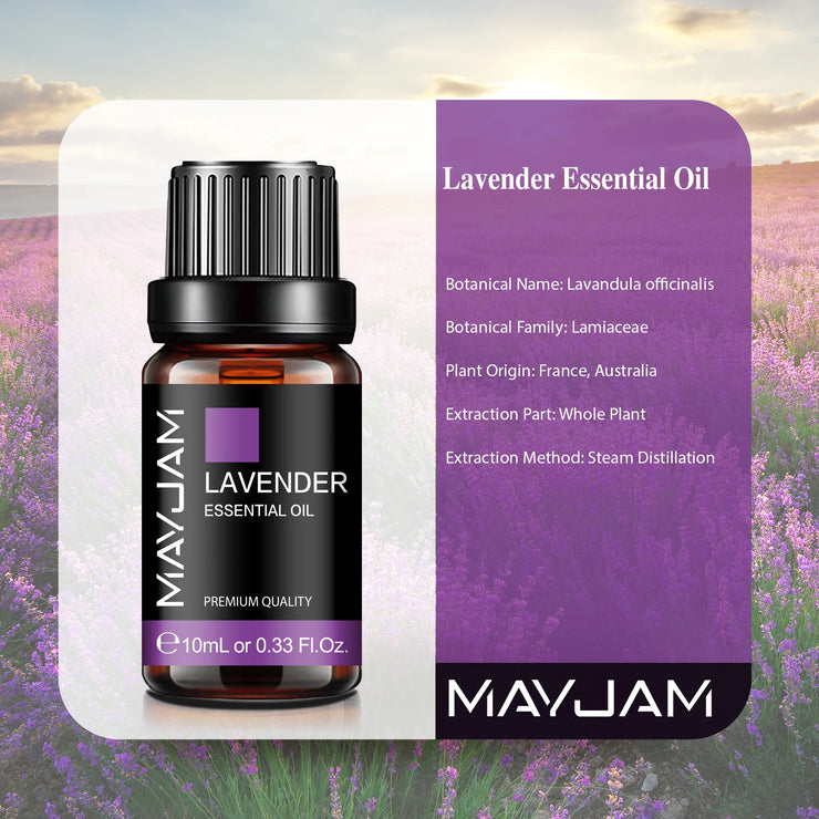 MAYJAM 10ML Essential Oil Lavender Jasmine Eucalyptus Vanilla Sandalwood Bergamot Rosemary Citronella Cinnamon Fragrance Oil.huile essentielle de lavande jasmin huile essentielle de lavande  huile de parfum de bergamote  huile de parfum de bergamote  🍋