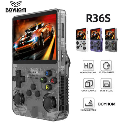 BOYHOM R36S Retro Handheld Video Game Console Linux System 3.5 Inch IPS Screen R35s Pro Portable Pocket Video Player 64GB Games.BOYHOM R36S Rétro Console de jeu vidéo portable Linux System 3.5 Inch IPS Screen R35s Pro Portable Pocket Video Player 64 Go