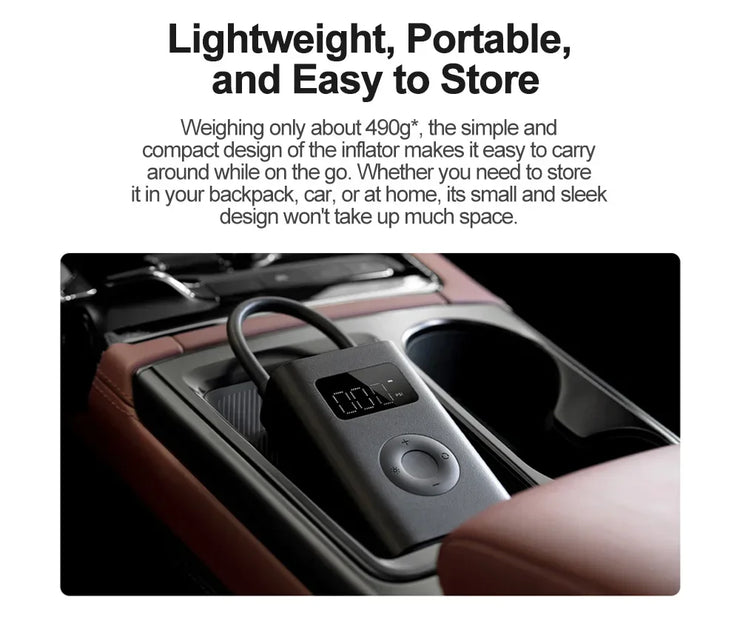 Xiaomi Mijia Portable Air Compressor 2/2D Digital Tire Inflator Electric Air Pump With LED Lamp for Car Motorcycles Bicycles. Xiaomi Mijia Portable Air Compressor 2/2D Digital Tire Inflator Pompe à air électrique avec lampe LED pour motos.