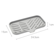 Sink Silicone Tray With Drain Soap Sponge Storage Holder Countertop Sink Scrubber Brush Soap Storage Rack Kitchen Organizer.Plateau en silicone évier avec porte-soupe de drainage porte-sorfière porte-éponge porte-éclaboussures en éclaboussures Brosse-soup