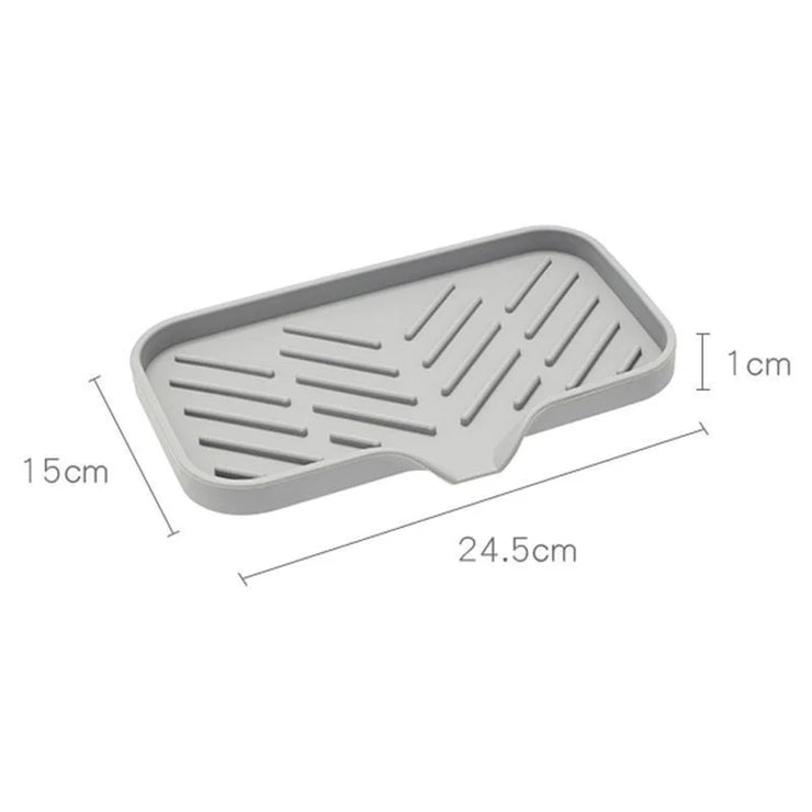 Sink Silicone Tray With Drain Soap Sponge Storage Holder Countertop Sink Scrubber Brush Soap Storage Rack Kitchen Organizer.Plateau en silicone évier avec porte-soupe de drainage porte-sorfière porte-éponge porte-éclaboussures en éclaboussures Brosse-soup