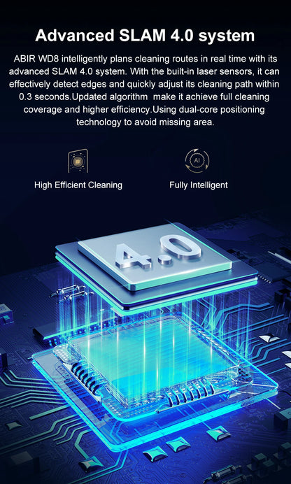 ABIR WD8 Robot Window Vacuum Cleaner,Dual Water Spray,Laser Sensor,Smart Home Glass Wall Wet Dry Cleaning ,APP&Remote Control.ABIR WD8 Robot Window Vacuum Cleaner, Dual Water Spray, Capteur laser, Nettoyage sec mural à sec en verre domestique intelligent,