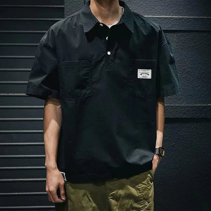 T-shirt Chemise Homme Été Style Décontracté Poche Grande Taille